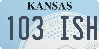 KS license plate 103ISH