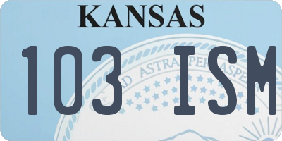 KS license plate 103ISM