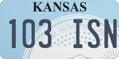 KS license plate 103ISN