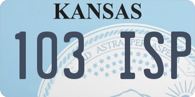 KS license plate 103ISP
