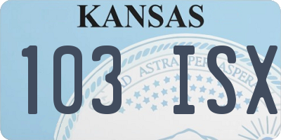 KS license plate 103ISX
