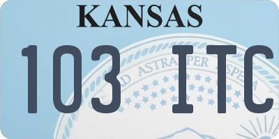KS license plate 103ITC