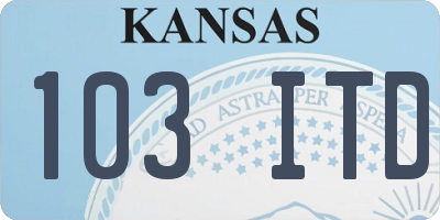 KS license plate 103ITD