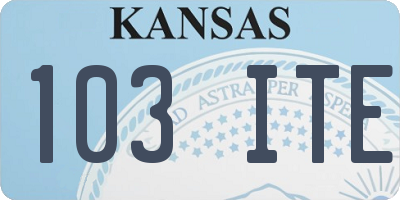 KS license plate 103ITE