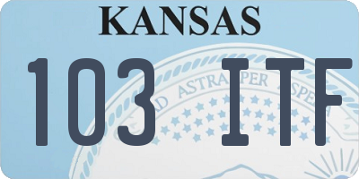 KS license plate 103ITF