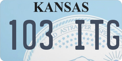 KS license plate 103ITG