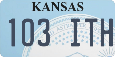 KS license plate 103ITH