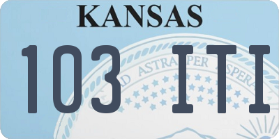 KS license plate 103ITI