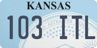 KS license plate 103ITL