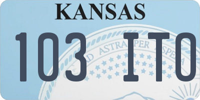 KS license plate 103ITO