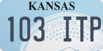 KS license plate 103ITP