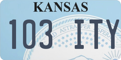 KS license plate 103ITY