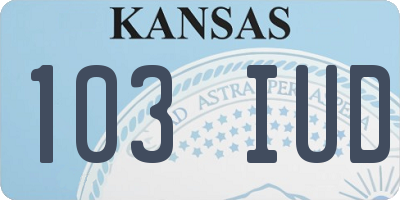 KS license plate 103IUD