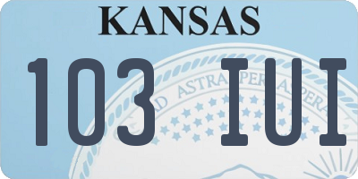 KS license plate 103IUI