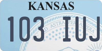 KS license plate 103IUJ