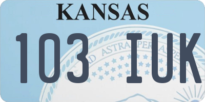 KS license plate 103IUK