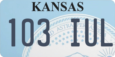 KS license plate 103IUL