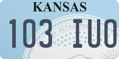 KS license plate 103IUO