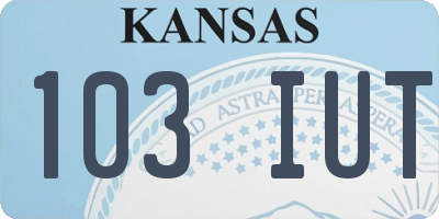KS license plate 103IUT