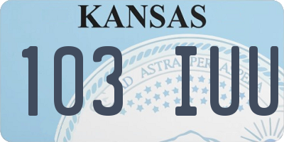 KS license plate 103IUU
