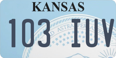KS license plate 103IUV