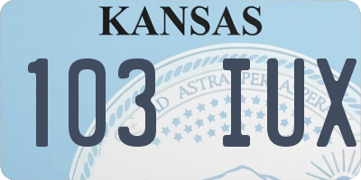 KS license plate 103IUX