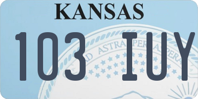 KS license plate 103IUY