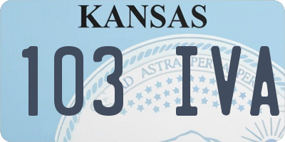 KS license plate 103IVA