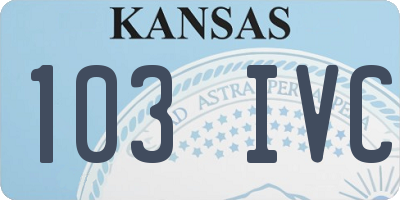 KS license plate 103IVC