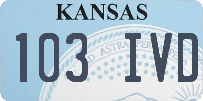 KS license plate 103IVD