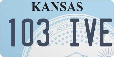 KS license plate 103IVE