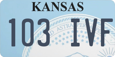 KS license plate 103IVF