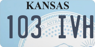 KS license plate 103IVH