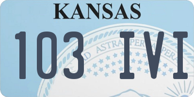 KS license plate 103IVI