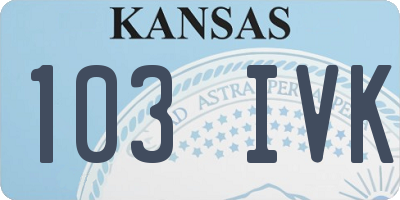 KS license plate 103IVK