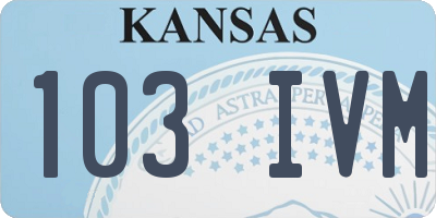 KS license plate 103IVM
