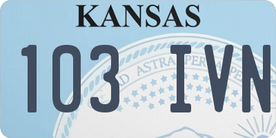 KS license plate 103IVN
