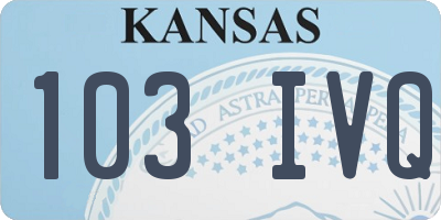 KS license plate 103IVQ