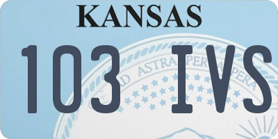 KS license plate 103IVS