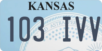 KS license plate 103IVV