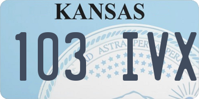 KS license plate 103IVX