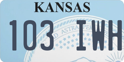 KS license plate 103IWH