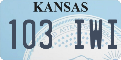 KS license plate 103IWI