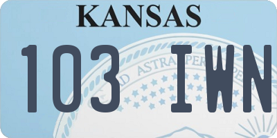 KS license plate 103IWN