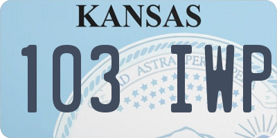 KS license plate 103IWP