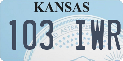 KS license plate 103IWR