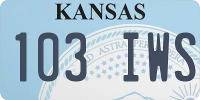 KS license plate 103IWS