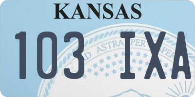 KS license plate 103IXA