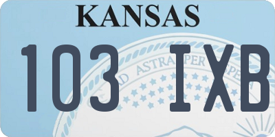 KS license plate 103IXB