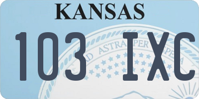 KS license plate 103IXC